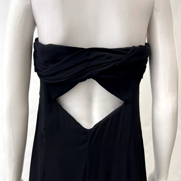 Armani Collezini Black Ruched Strapless Maxi Open Back Dress - Picture 2 of 12